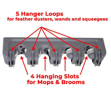 Load image into Gallery viewer, Kitchen premium orangizer mop and broom holder wall mounted garden tool storage tool rack storage organization home plastic hanger closet garage organizer shed basement storage must have