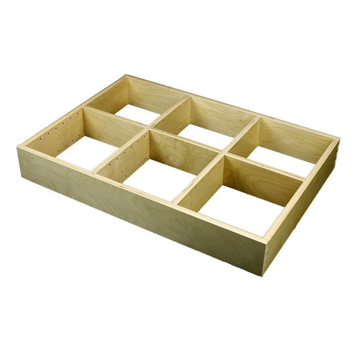 3 Section Adjustable Divider (up to 9 cubicles) organizer insert.  Interior Drawer Dimension Range: Width 12