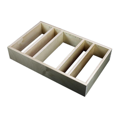 1 Section Adjustable Divider (up to 6 cubicles) organizer insert.  Interior Drawer Dimension Range: Width 24 1/16