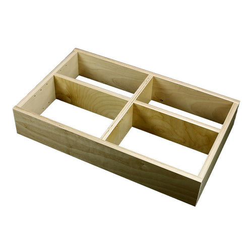 2 Section Adjustable Divider (up to 6 cubicles) organizer insert.  Interior Drawer Dimension Range: Width 12