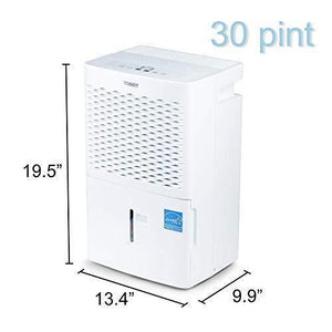 Get tosot 30 pint dehumidifier for small rooms up to 1500 square feet energy star quiet portable with wheels and continuous drain hose outlet dehumidifiers for home basement bedroom bathroom